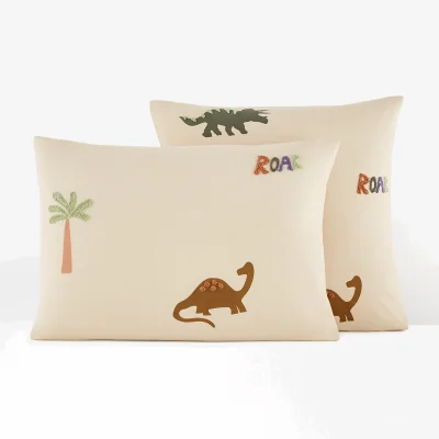 La Redoute Alto Dinosaur 50% Recycled Cotton Pillowcase