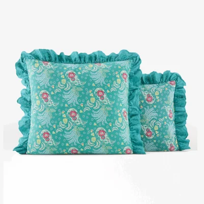 La Redoute Sepahan Ruffled Palmette 100% Washed Cotton Pillowcase