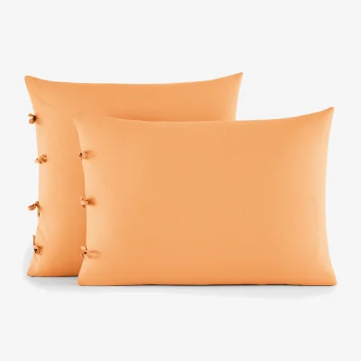 La Redoute Scenario Plain Cotton Pillowcase with Tie Fastening