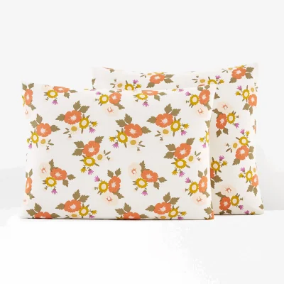 La Redoute Odette Floral 100% Washed Cotton Pillowcase
