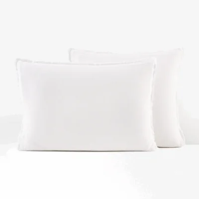 La Redoute Linot Fringed 100% Washed Linen Pillowcase