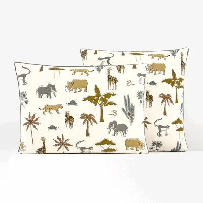 La Redoute Papangue Jungle 100% Cotton Pillowcase