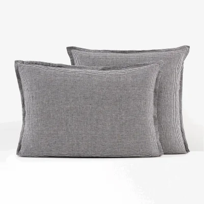 La Redoute Linot Gingham 100% Washed Linen Pillowcase
