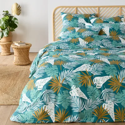 La Redoute Alegrio Jungle 100% Cotton Bed Set with Square Pillowcase