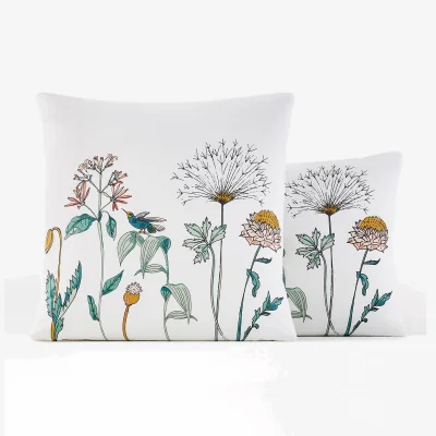 La Redoute Eden Garden Flroal 100% Cotton Percale 200 Thread Count Pillowcase