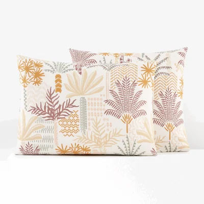 La Redoute Nerias Palm 100% Cotton Percale 200 Thread Count Pillowcase