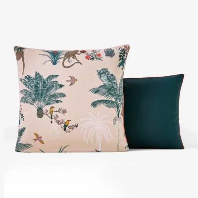 La Redoute Carmen Jungle Animal 100% Cotton Percale 200 Thread Count Pillowcase