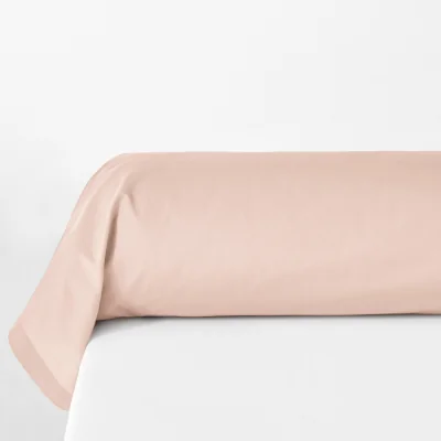 La Redoute Plain 100% Organic Cotton Percale 200 Thread Count Bolster Pillowcase