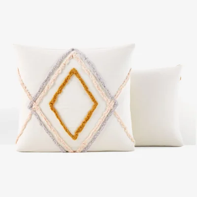 La Redoute Cotama Geometric Tufted 100% Cotton Pillowcase