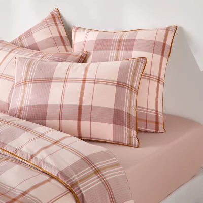 La Redoute Dollon Pillowcase in Washed Cotton with Woven and Dyed Checks