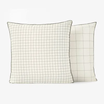 La Redoute Basile Checked 100% Washed Cotton Pillowcase