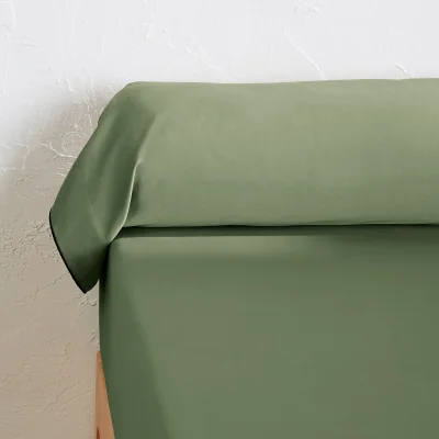 La Redoute Victor Plain Washed Cotton Satin 300 Thread Count Bolster Pillowcase