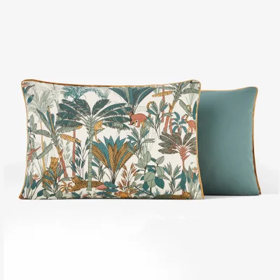 La Redoute Saraya Exotic Jungle 100% Cotton Percale 200 Thread Count Pillowcase