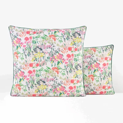 La Redoute Coloured Field Floral 100% Cotton Percale 200 Thread Count Pillowcase