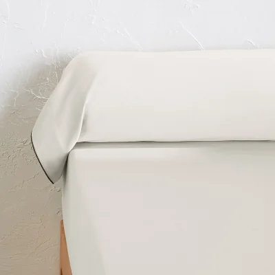 La Redoute Victor Plain Washed Cotton Satin 300 Thread Count Bolster Pillowcase