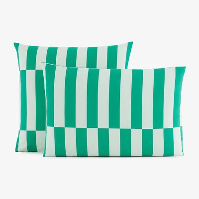 La Redoute Tabaka Green 50% Recycled Cotton Pillowcase