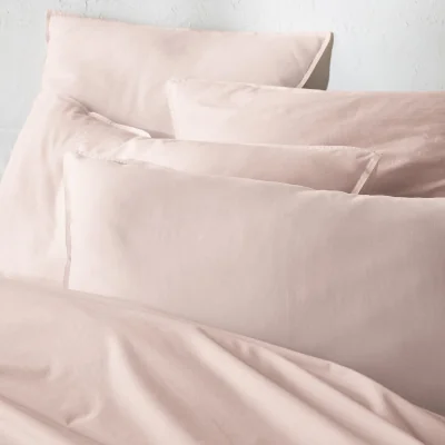 La Redoute Scenario Plain 100% Washed Cotton Pillowcase