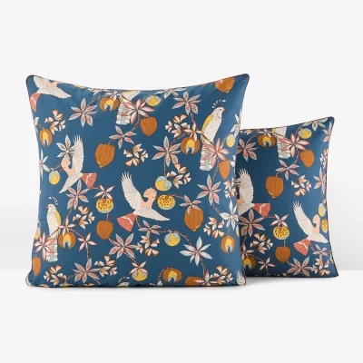 La Redoute Letti Tropical Floral 100% Cotton Percale 200 Thread Count Pillowcase