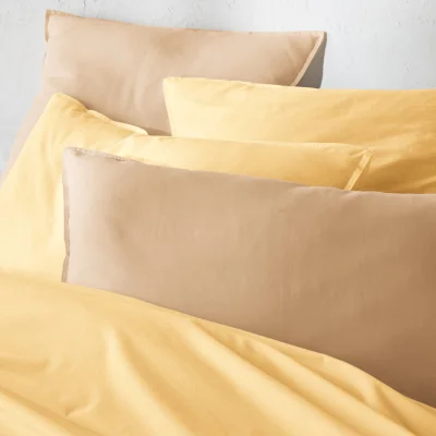 La Redoute Scenario Plain 100% Washed Cotton Pillowcase