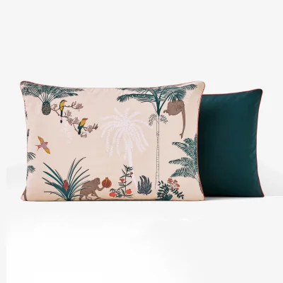 La Redoute Carmen Jungle Animal 100% Cotton Percale 200 Thread Count Pillowcase