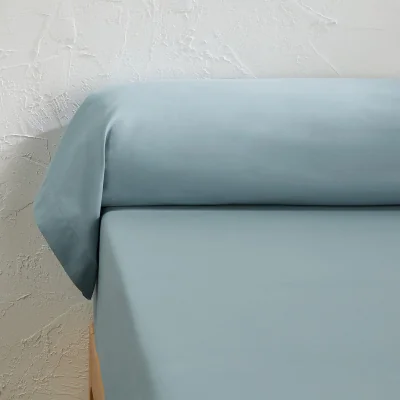La Redoute Scenario Plain 100% Organic Cotton Percale 200 Thread Count Bolster Pillowcase