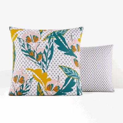 La Redoute Martigues Floral 100% Cotton Percale 200 Thread Count Pillowcase