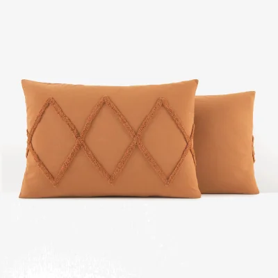 La Redoute Assa Caramel Tufted Cotton Pillowcase