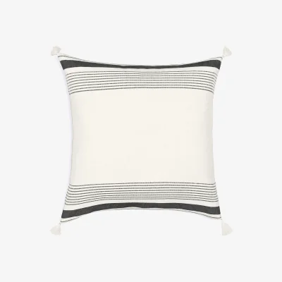 La Redoute Doni Striped Tassel 100% Cotton Pillowcase