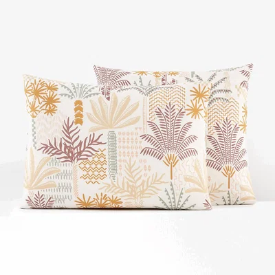 La Redoute Nerias Palm 100% Cotton Percale 200 Thread Count Pillowcase