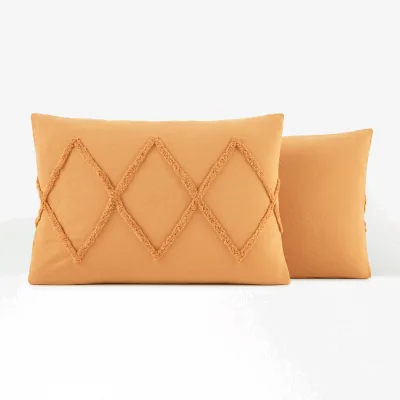 La Redoute Assa Ochre Tufted Cotton Pillowcase