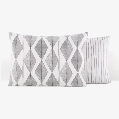 La Redoute Assane Graphic 100% Washed Cotton Pillowcase