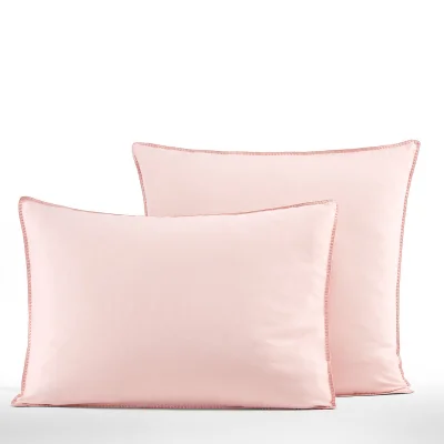 La Redoute Satina Embroidered Organic Cotton Satin Lyocell 300 Thread Count Pillowcase