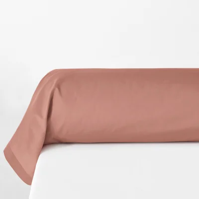 La Redoute Plain 100% Organic Cotton Percale 200 Thread Count Bolster Pillowcase