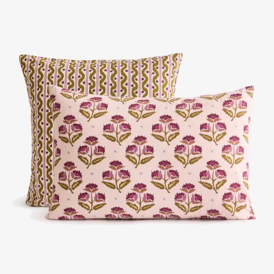 La Redoute Antes Floral Print Washed Cotton Pillowcase