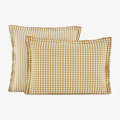 La Redoute Cottage Absinthe Cotton Seersucker Pillowcase