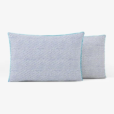 La Redoute Duo Geometric Cotton Percale 180 Thread Count Pillowcase