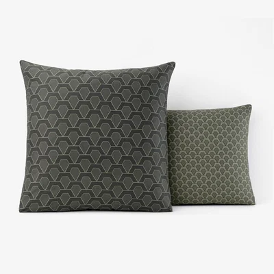 La Redoute Jacob Geometric 100% Cotton Satin 200 Thread Count Pillowcase