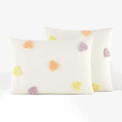 La Redoute Jodie Tufted Heart 100% Cotton Pillowcase