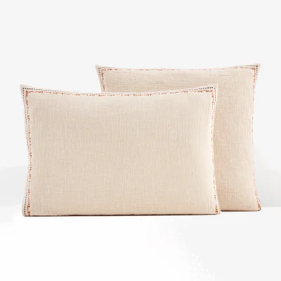 La Redoute Thesari Linen and Cotton Muslin Two-Sided Pillowcase