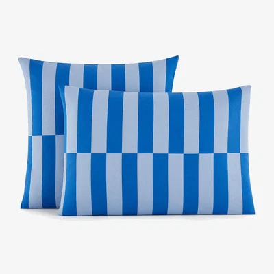 La Redoute Tabaka Blue Pillowcase in 50% Recycled Cotton