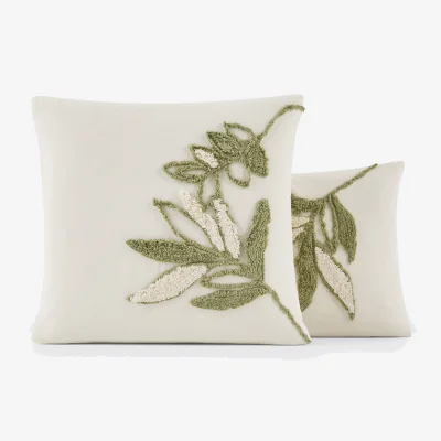 La Redoute Piana Embroidered Foliage Cotton Pillowcase