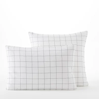 La Redoute Ponlok Checked 100% Organic Cotton 350 Thread Count Pillowcase