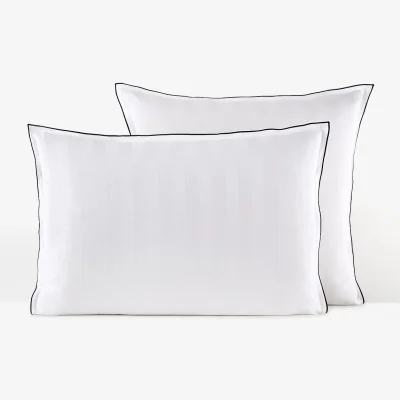 La Redoute Victor Striped 100% Washed Cotton Satin 300 Thread Count Pillowcase