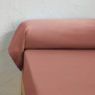 La Redoute Scenario Plain 100% Organic Cotton Percale 200 Thread Count Bolster Pillowcase