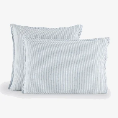 La Redoute Limona Blue Pillowcase in Washed Linen