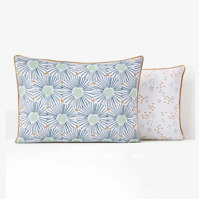 La Redoute Oja Geometric Floral Cotton Pillowcase
