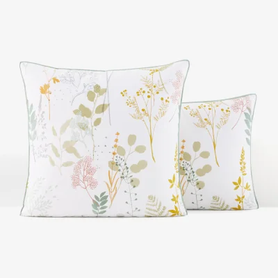 La Redoute Herbarium Floral 100% Cotton Percale 200 Thread Count Pillowcase