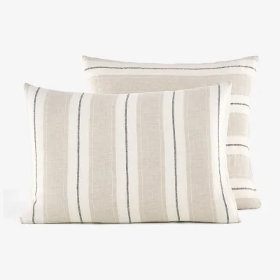 La Redoute Makoun Striped 100% Washed Linen Pillowcase