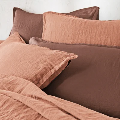 La Redoute Linot Plain 100% Washed Linen Pillowcase