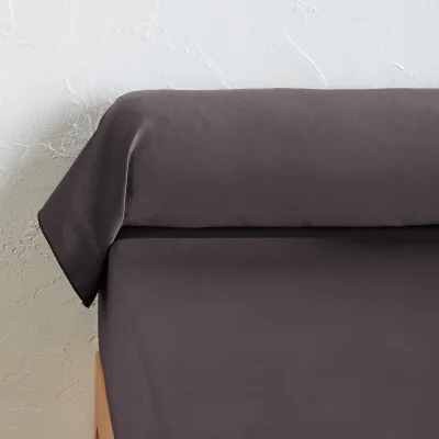 La Redoute Victor Plain Washed Cotton Satin 300 Thread Count Bolster Pillowcase